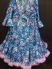 Adult Female Costumes to Hire - Island girl -2 - Blue & Lilac flower top & skirt